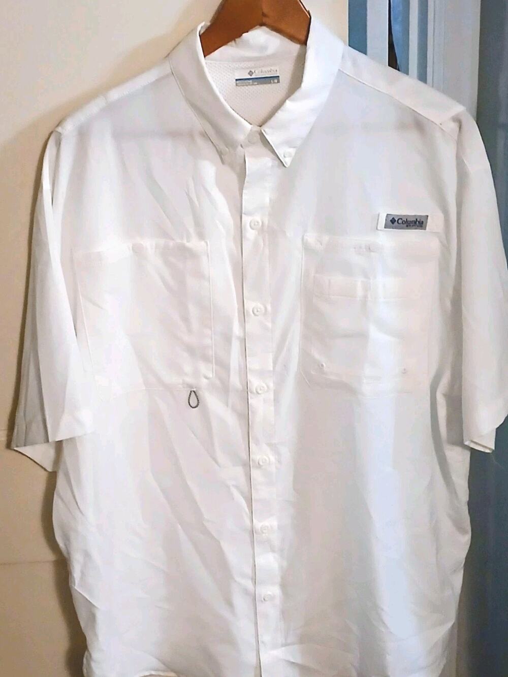 Columbia Fishing PFG Tamiami II White Omni Shade Short Sleeve Large Men's